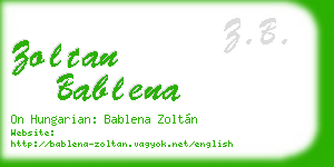 zoltan bablena business card
