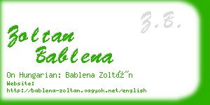 zoltan bablena business card